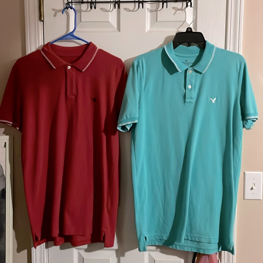 American eagle flex polos men’s size medium tall MT red teal